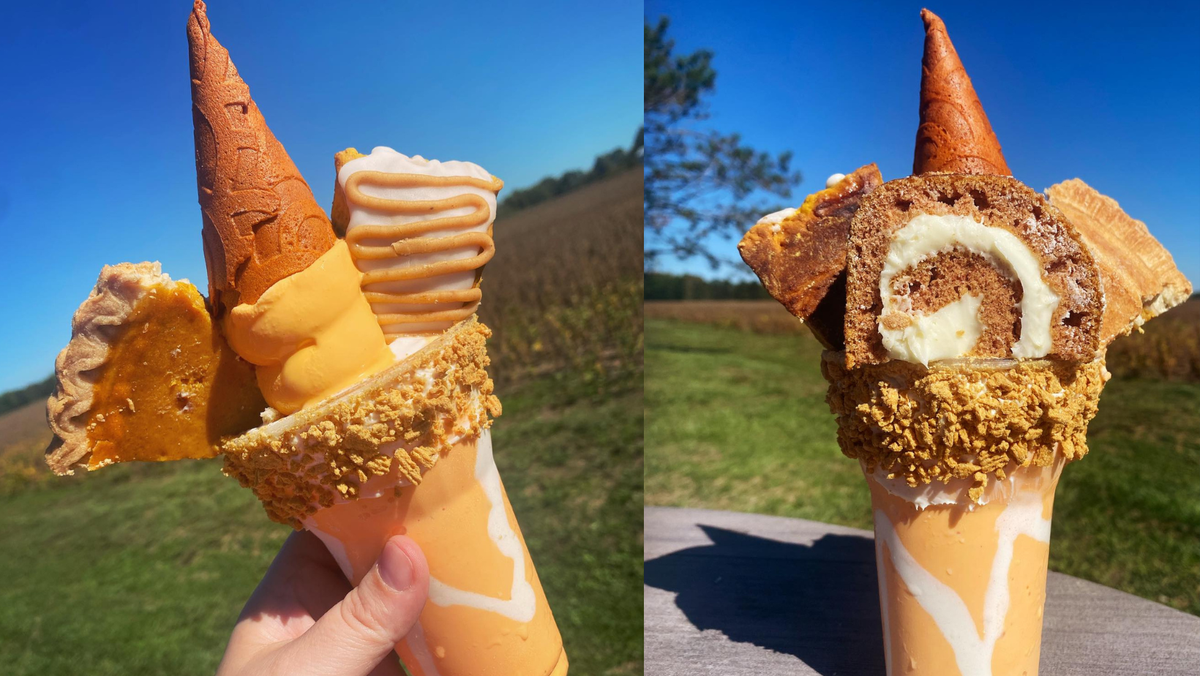 This Ohio ice cream shop serves up pumpkin shakes topped with