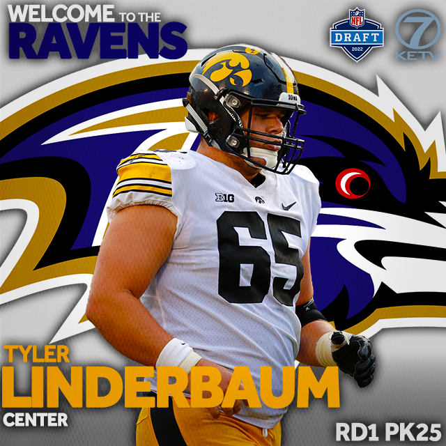 Baltimore Ravens pick Iowa's Tyler Linderbaum with 25th pick of 2022 NFL  Draft