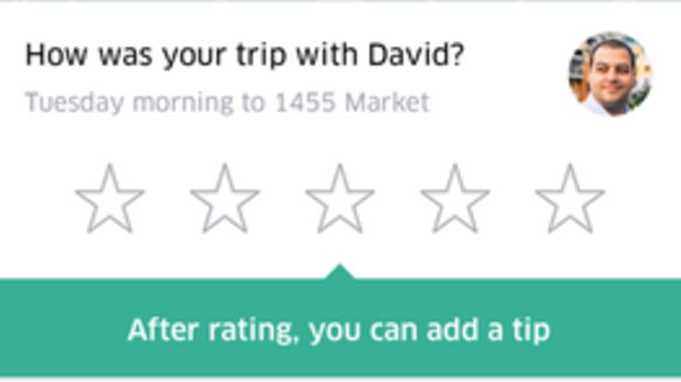 Uber tip option