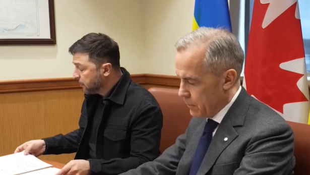 Zelensky meets with Canada's Carney before talks Sunday with Trump at Mar-a-lago