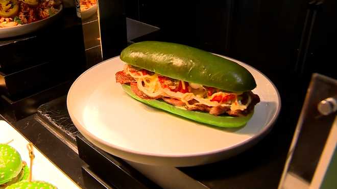 &#xFEFF;The&#x20;&quot;Ultimate&#x20;Championship&#x20;Cheesesteak,&quot;&#x20;one&#x20;of&#x20;the&#x20;green-colored&#x20;food&#x20;items&#x20;being&#x20;offered&#x20;at&#x20;the&#x20;1928&#x20;Club&#x20;inside&#x20;TD&#x20;Garden&#x20;during&#x20;Boston&#x20;Celtics&#x20;NBA&#x20;Finals&#x20;home&#x20;games&#x20;in&#x20;June&#x20;2022.