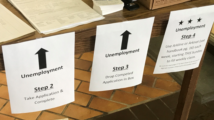 Workforce Services Center unemployment table in Rogers