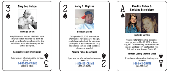 Kansas Department of Corrections making cold case playing cards