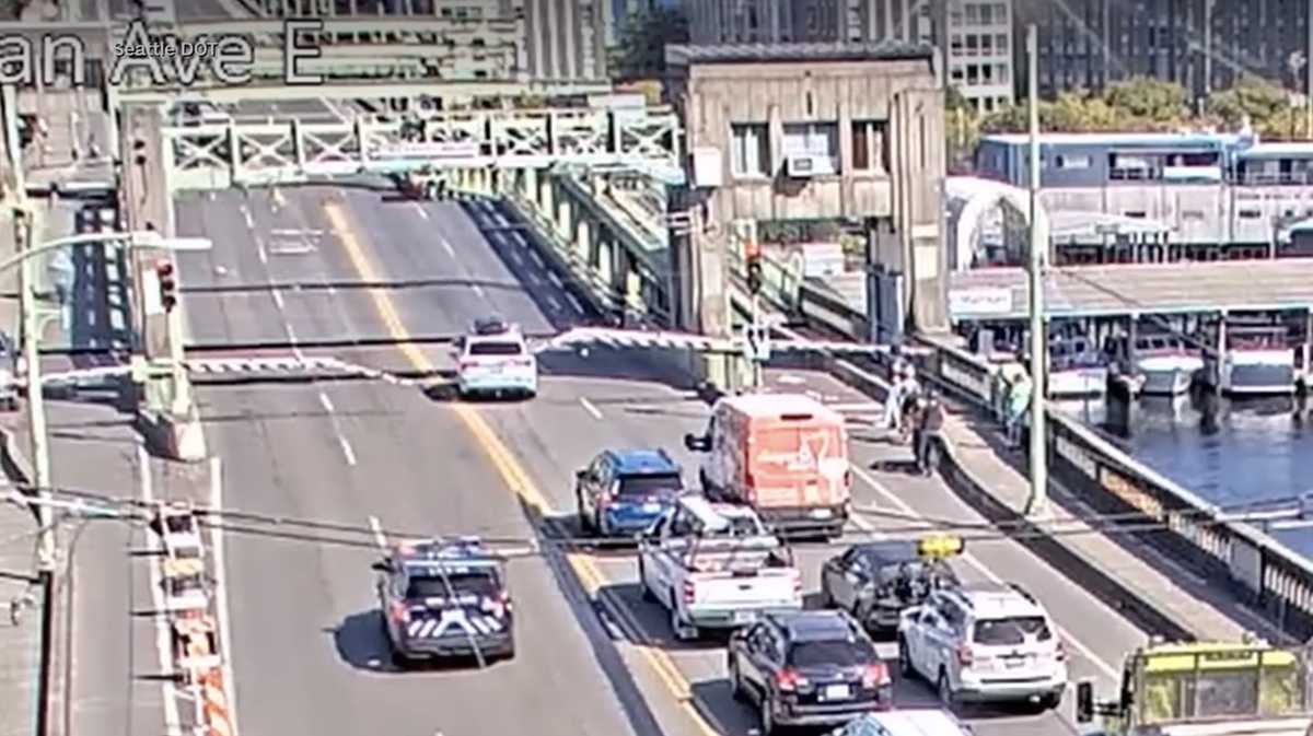 Suspect's car jumps gap of open drawbridge during high-speed police chase