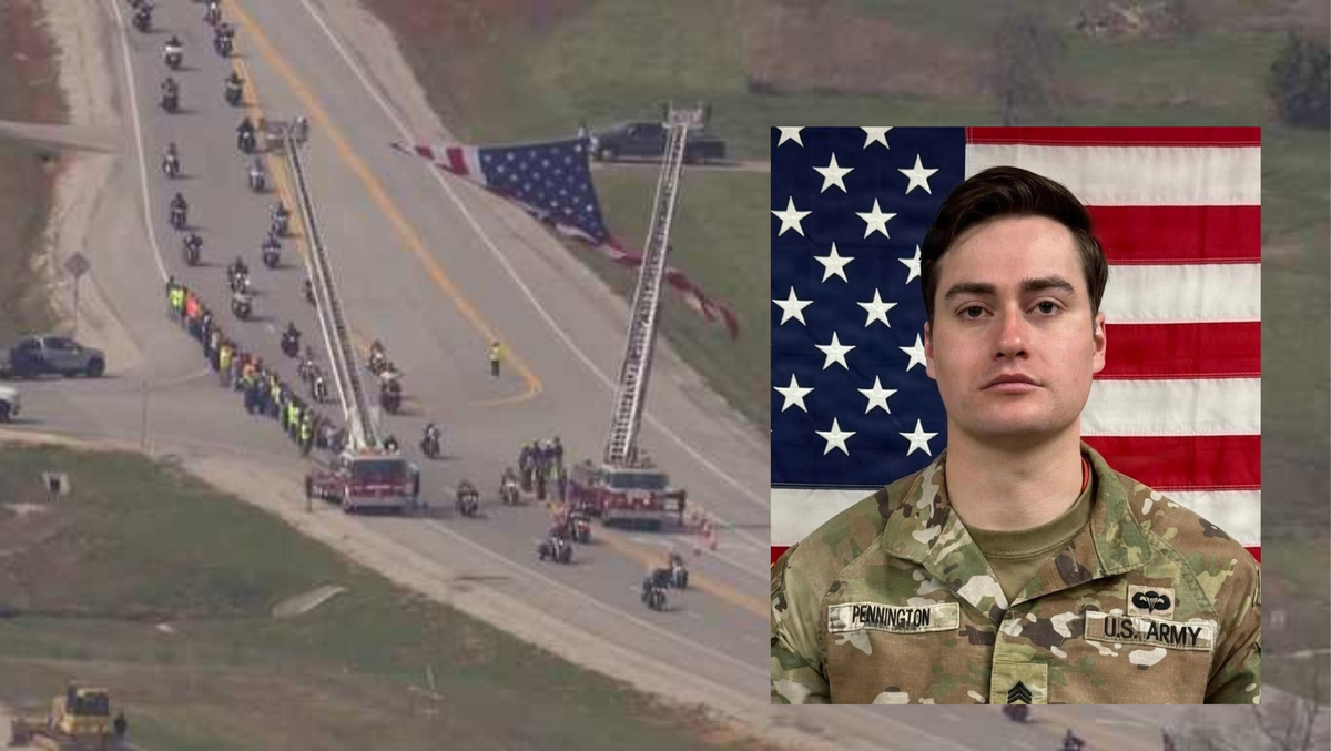 Kentucky community honors staff sergeant killed in Iran war with flag-lined procession
