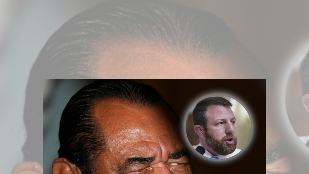 Oklahoma Sen. Markwayne Mullin attempts to grab sign from Rep. Al Green during State of the Union