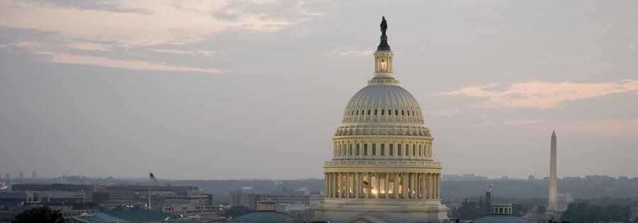 The U.S. Capitol is shown with lights on in this file photo.