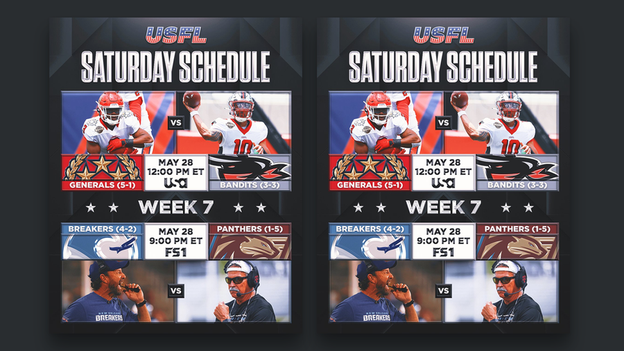 USFL 2022 Week 7 schedule