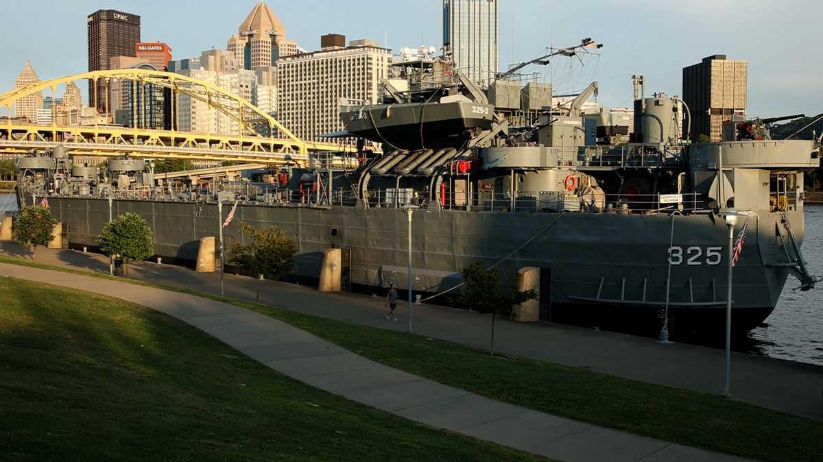 World War II landing ship USS LST-325 docks in Pittsburgh