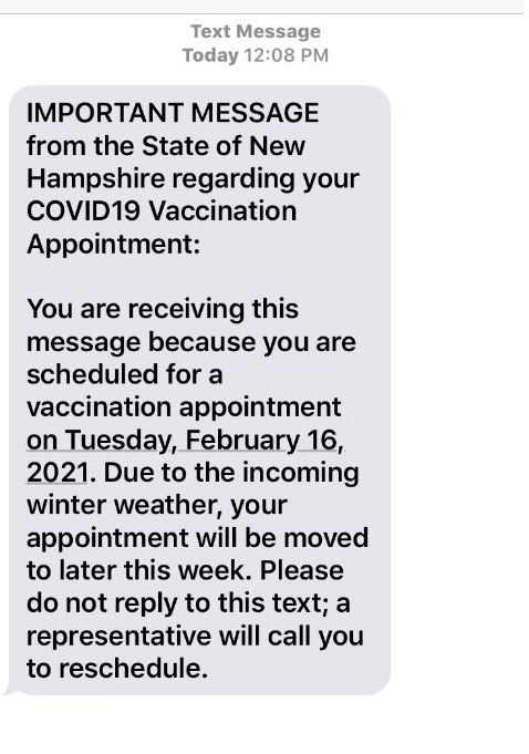 Reschedule vaccine appointment