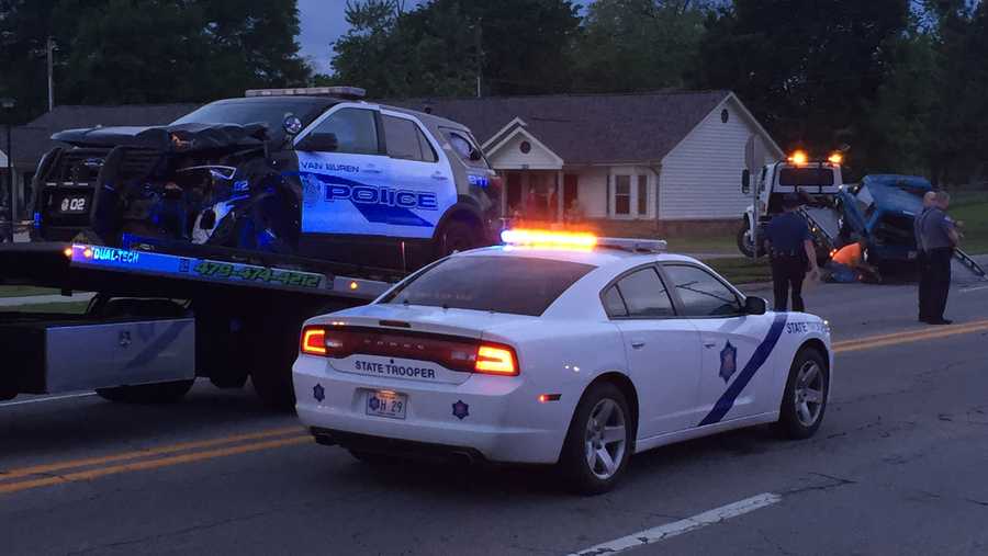 A Van Buren Police car was involved in a crash Thursday evening.