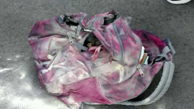 Vape battery catches fire in backpack on school bus