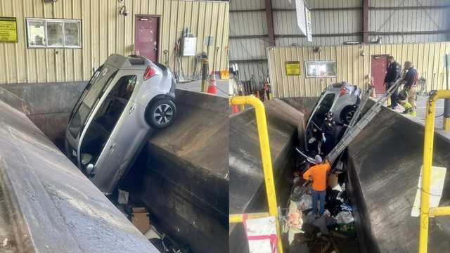 Vehicle gets stuck in Southborough, Massachusetts, trash compactor - Vimarsana News