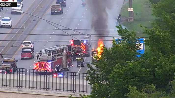 Cut Off Ridge Fire Vehicle fire causes brief traffic issue on I-70, Blue Ridge Cutoff
