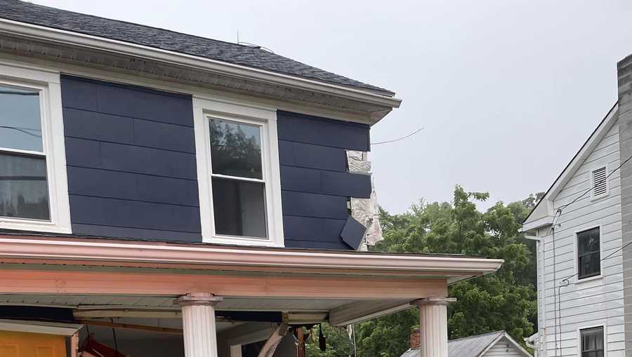 Pickup truck crashes into York County home