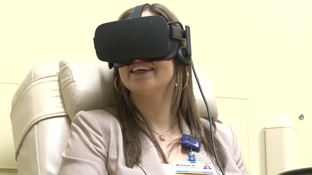 Virtual reality sessions helping chemo patients to 'focus on something
