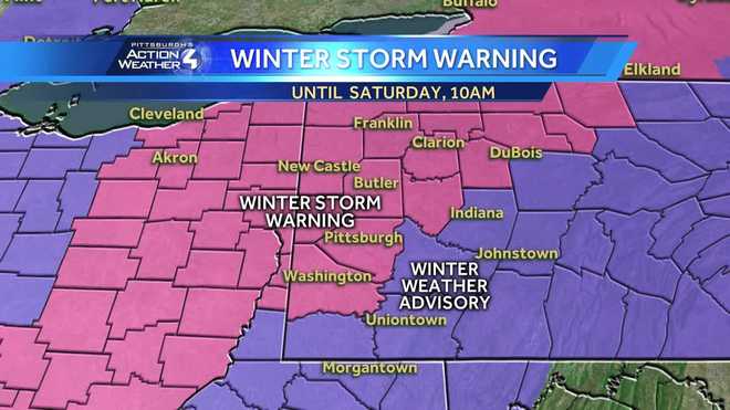 Winter storm warning in effect as freezing rain, sleet and snow hit ...