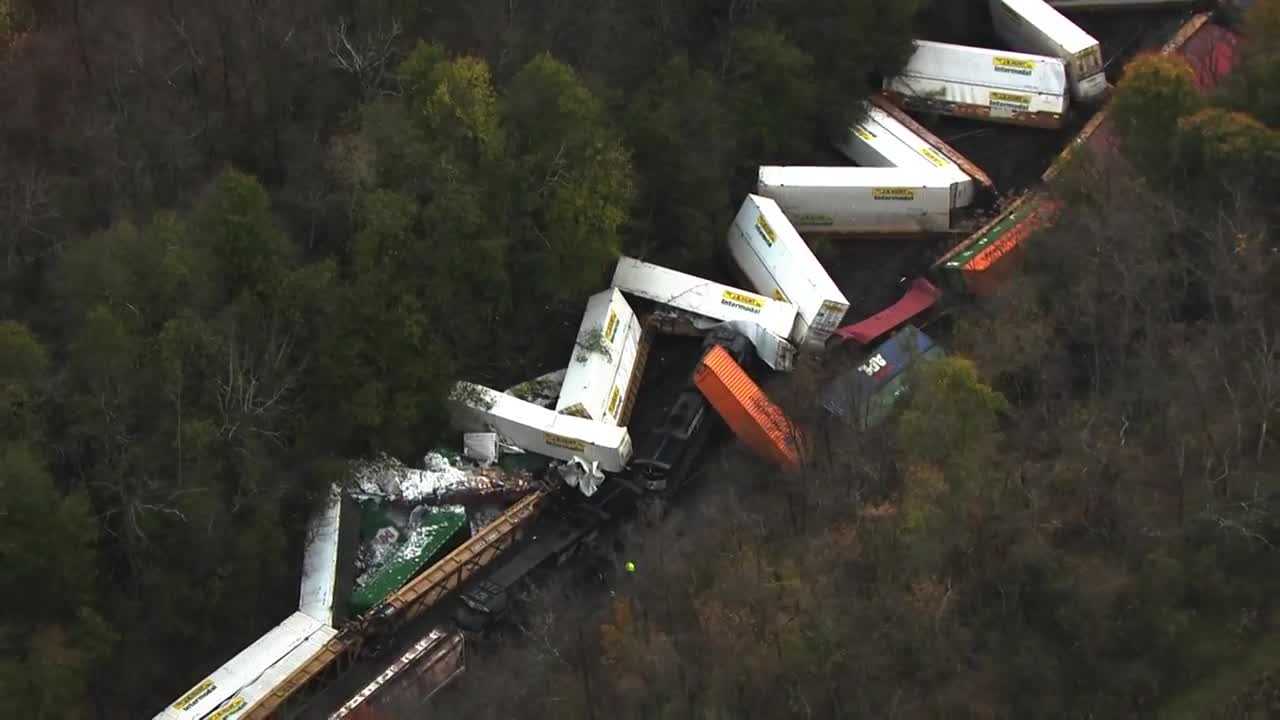 Train Derails In Western Pennsylvania, Dozens Of Cars Off The Tracks