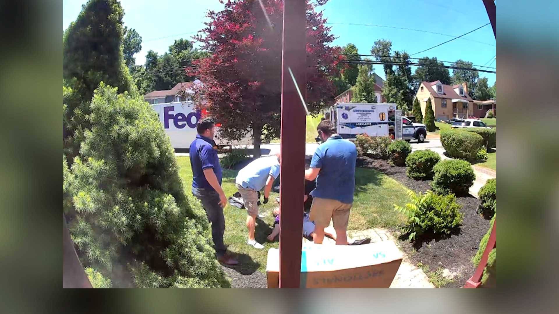 Delivery driver collapses on camera, PA senator and neighbor help - Vimarsana News