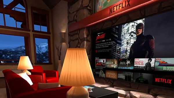 A Netflix virtual reality living room.