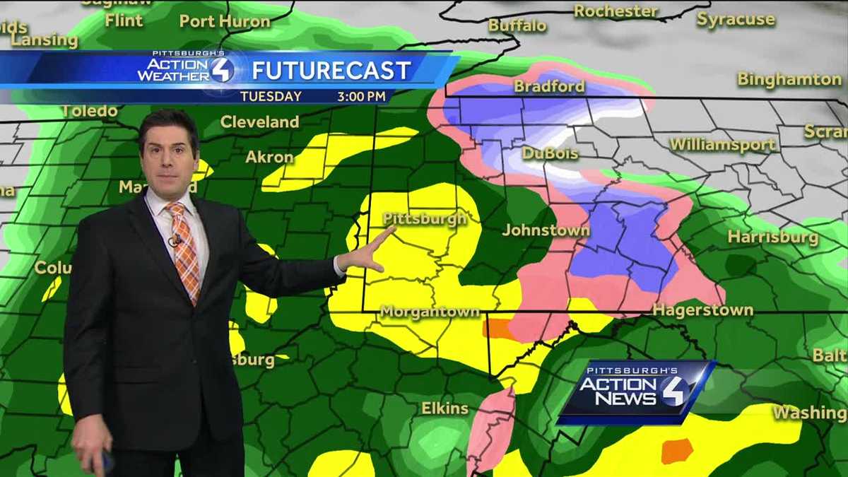 Winter storm warning in Westmoreland and Fayette; ice storm warning in