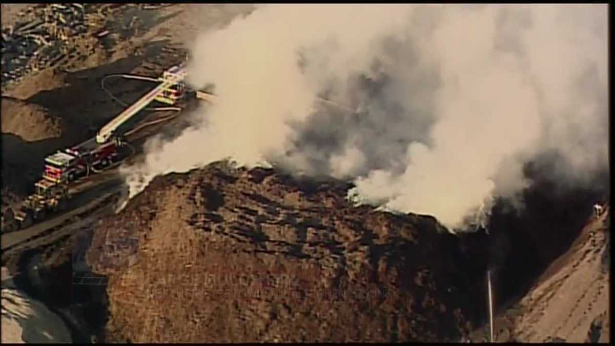 Large mulch fire burns for hours in North Fayette Township