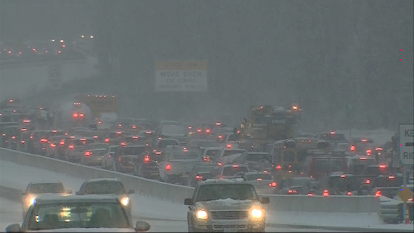 Images: Snow causes dangerous driving conditions
