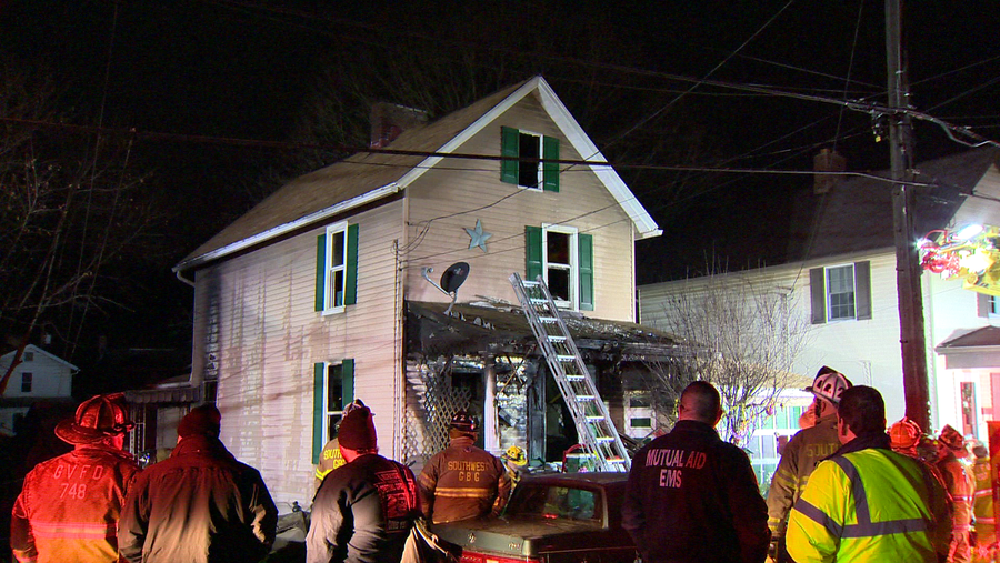 Home damaged by fire in Greensburg