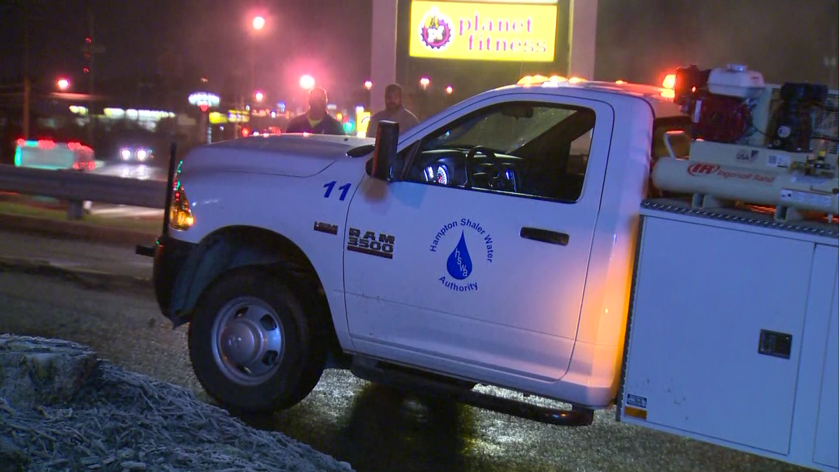 Crews working to repair water main break in Hampton Township