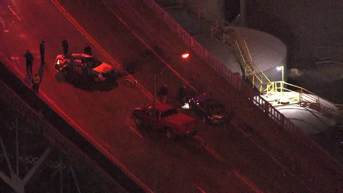 Two people taken to hospital after crash on McKees Rocks Bridge