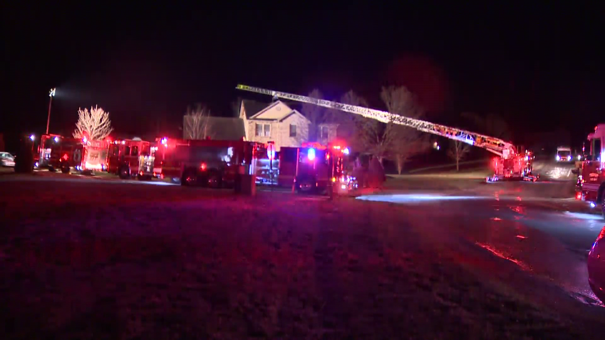 Flames shooting through the roof during house fire in Butler County