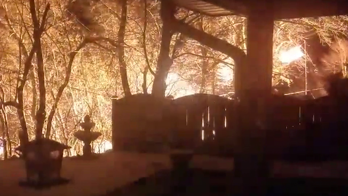 Backyard electrical fire caught on camera in Grafton