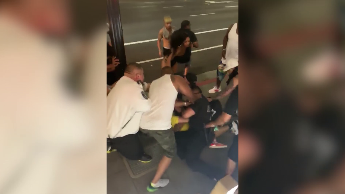 1 arrested after brawl outside downtown Sacramento hotel