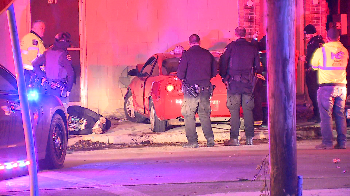 Police Chase Ends With Crash Into Building