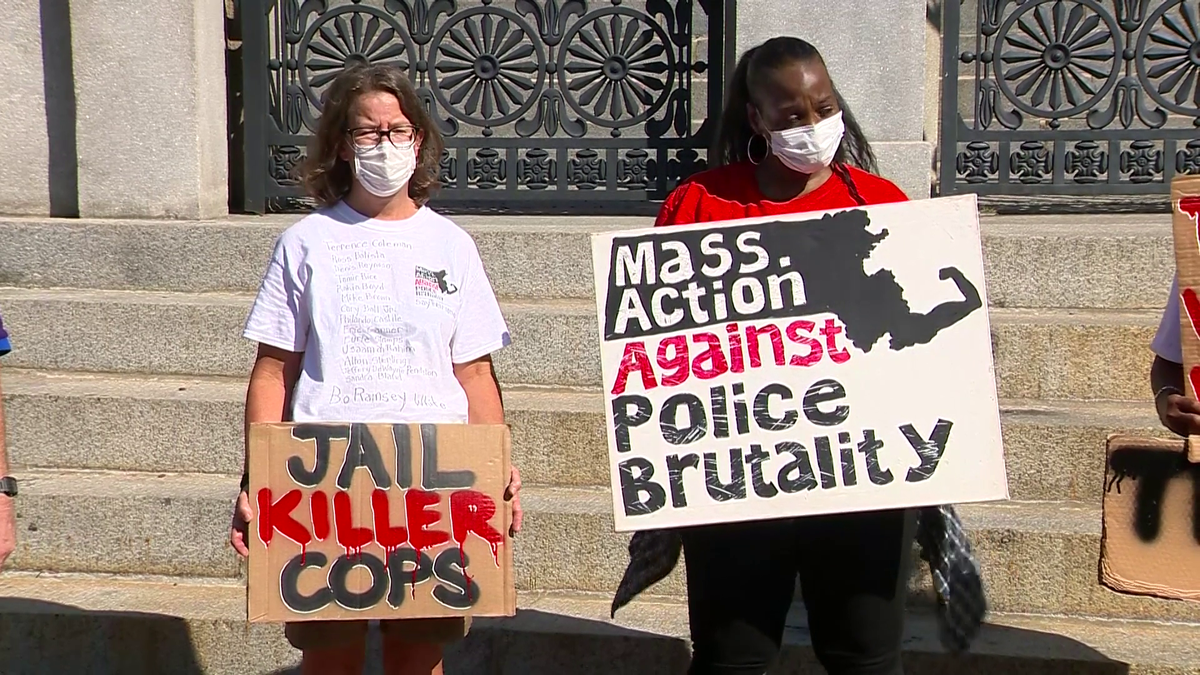 Protesters want Gov. Charlie Baker to reopen cases of police brutality