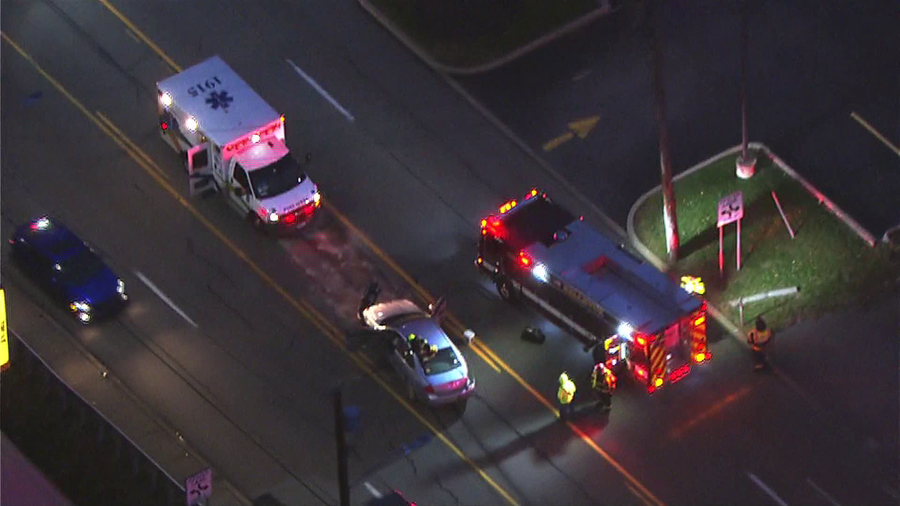 Firefighters and paramedics on scene of crash along Ohio River