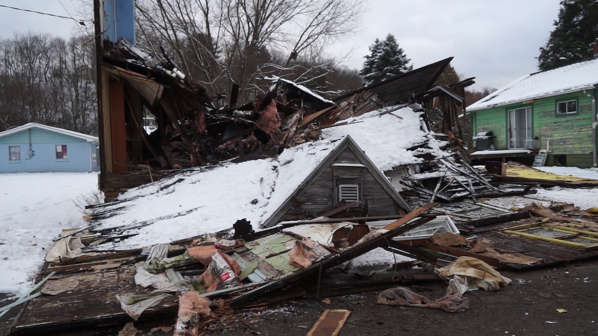 Caught on camera: House collapses in Armstrong County