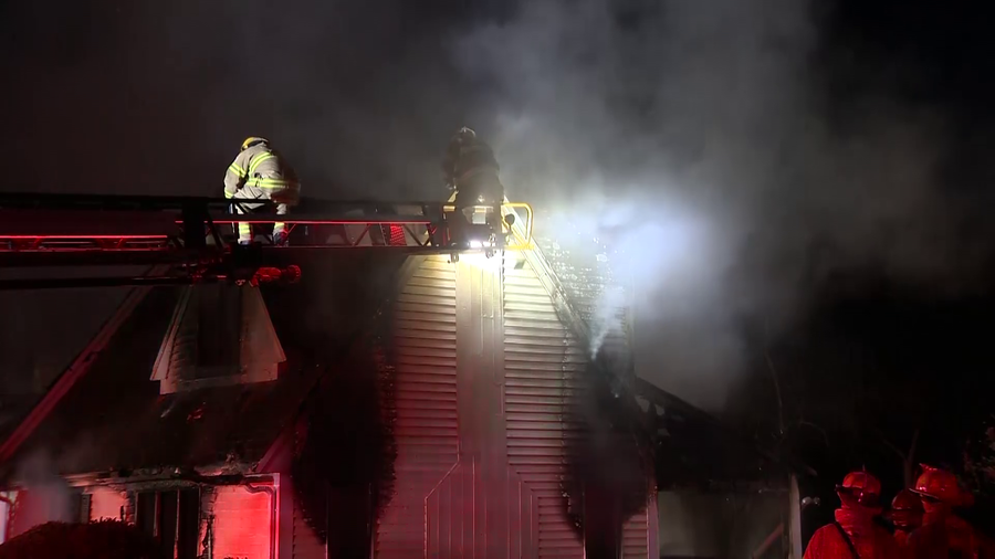 Part of home collapses in Milford fire