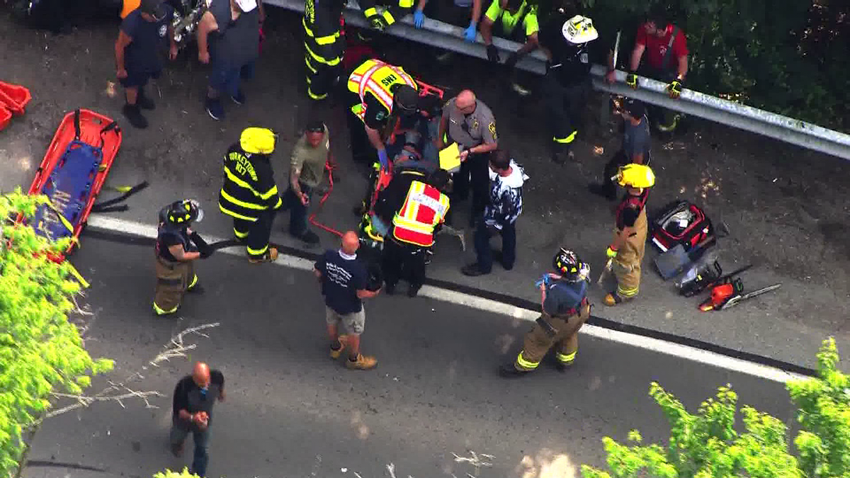 Man taken to the hospital after car goes over hillside in Westmoreland