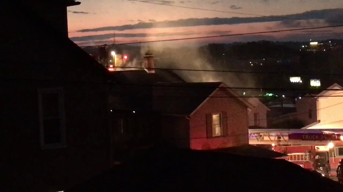 Red cross assisting two people following fire in Westmoreland County