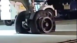 A Spirit Airlines flight from Las Vegas to Pittsburgh ended up with a flat tire a short time after rejecting takeoff.