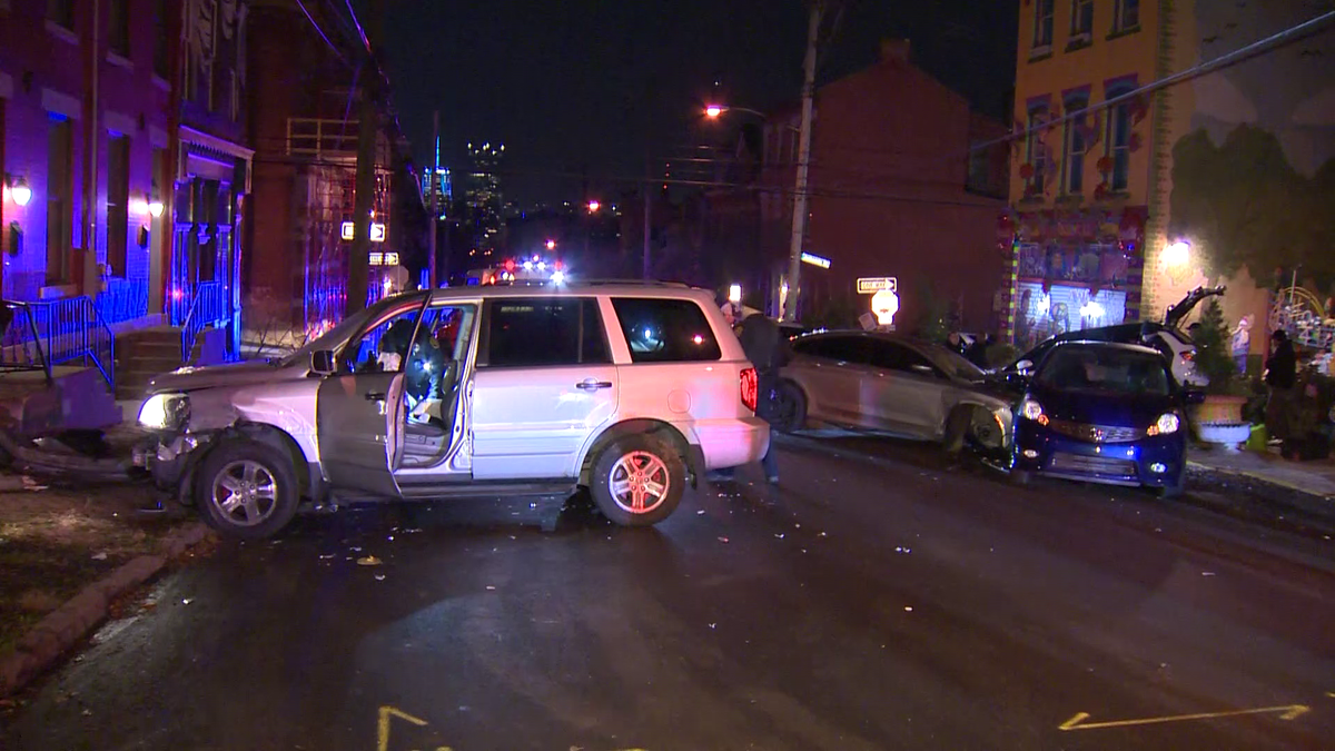 Two people taken to hospital after four vehicles involved in early