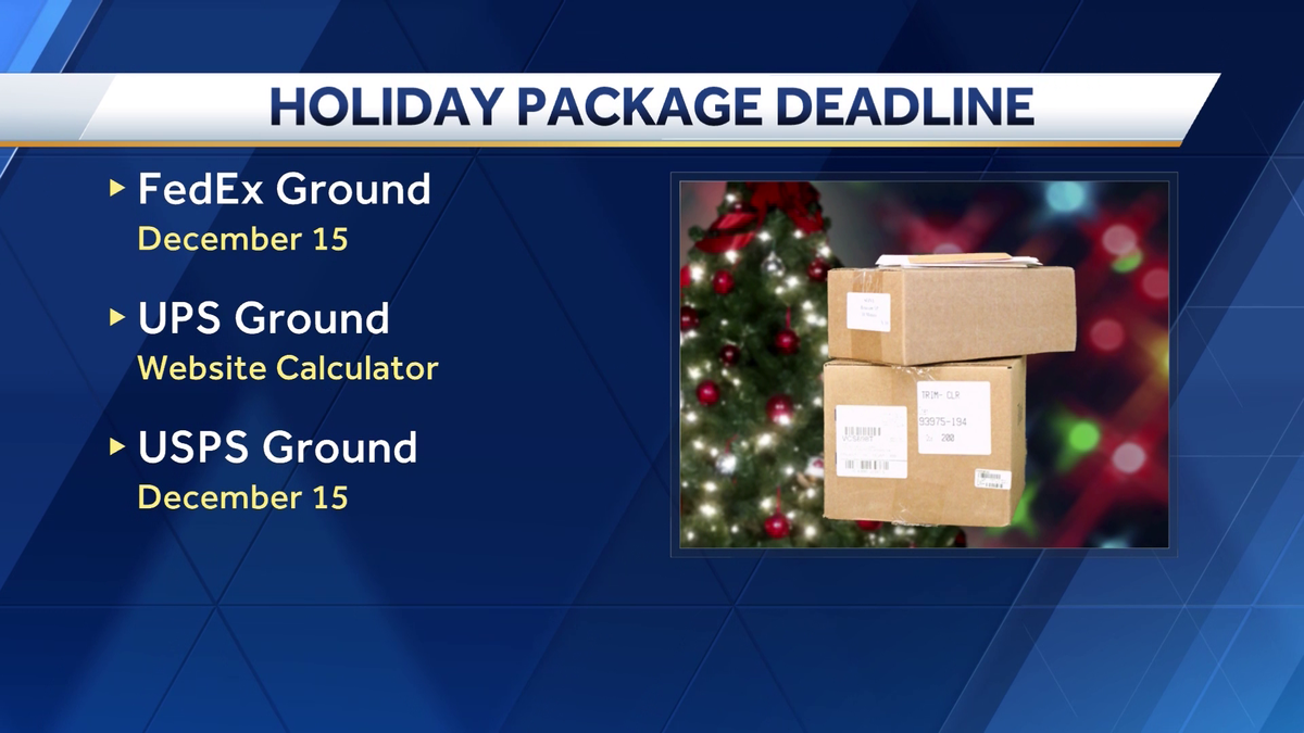 Deadline for standard package delivery before Christmas is Dec. 15