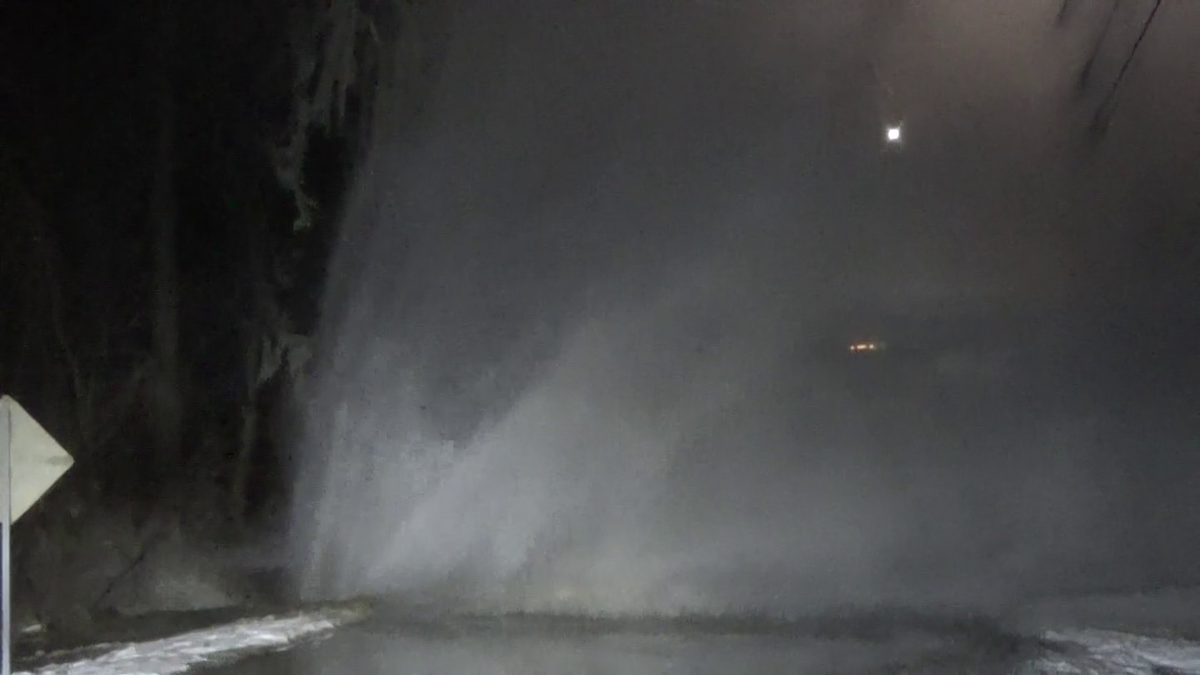 Water shoots into the air during water main break in Jefferson Hills