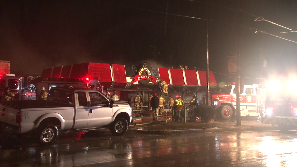 Crews battle fire at Yum Yum's Bakery in Uniontown