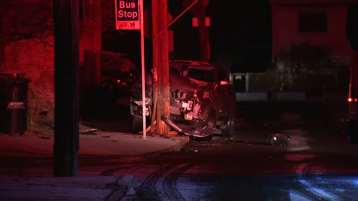 One person hurt when vehicle hits pole in Polish Hill