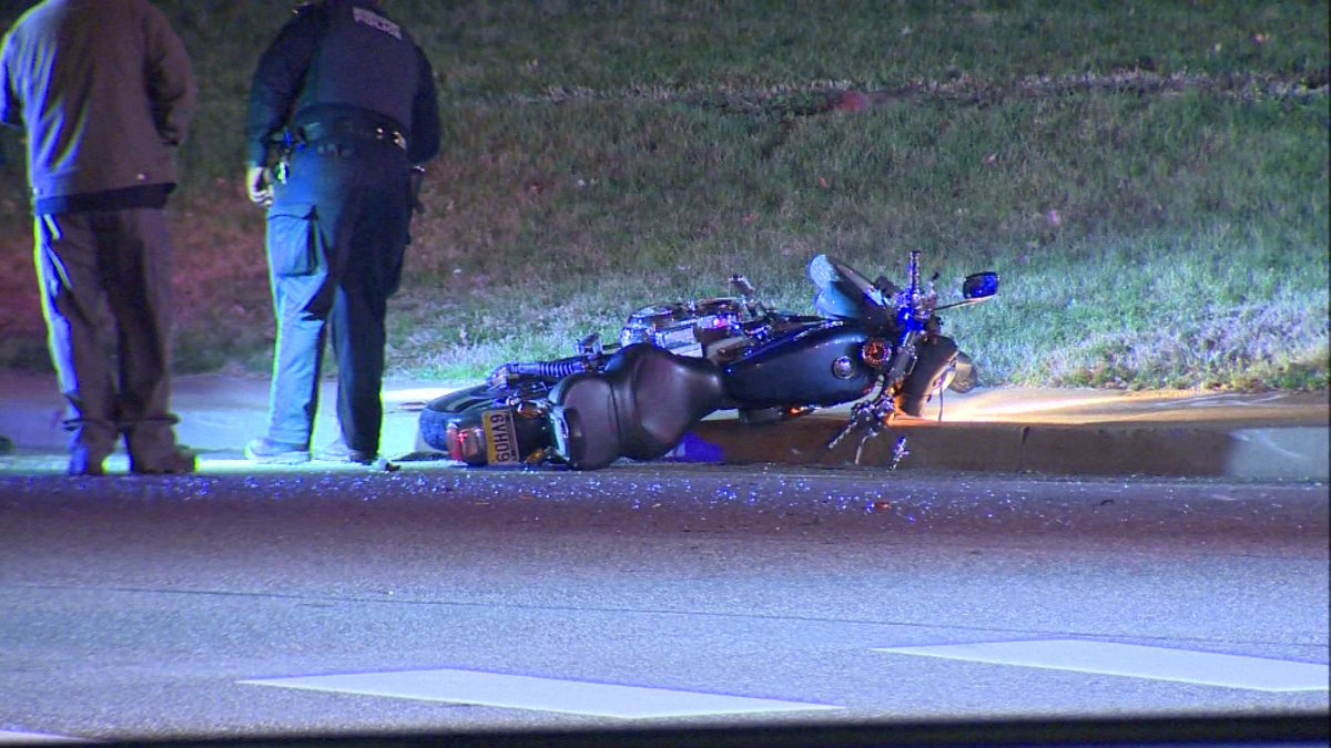 One person in the hospital after crash involving motorcycle and another