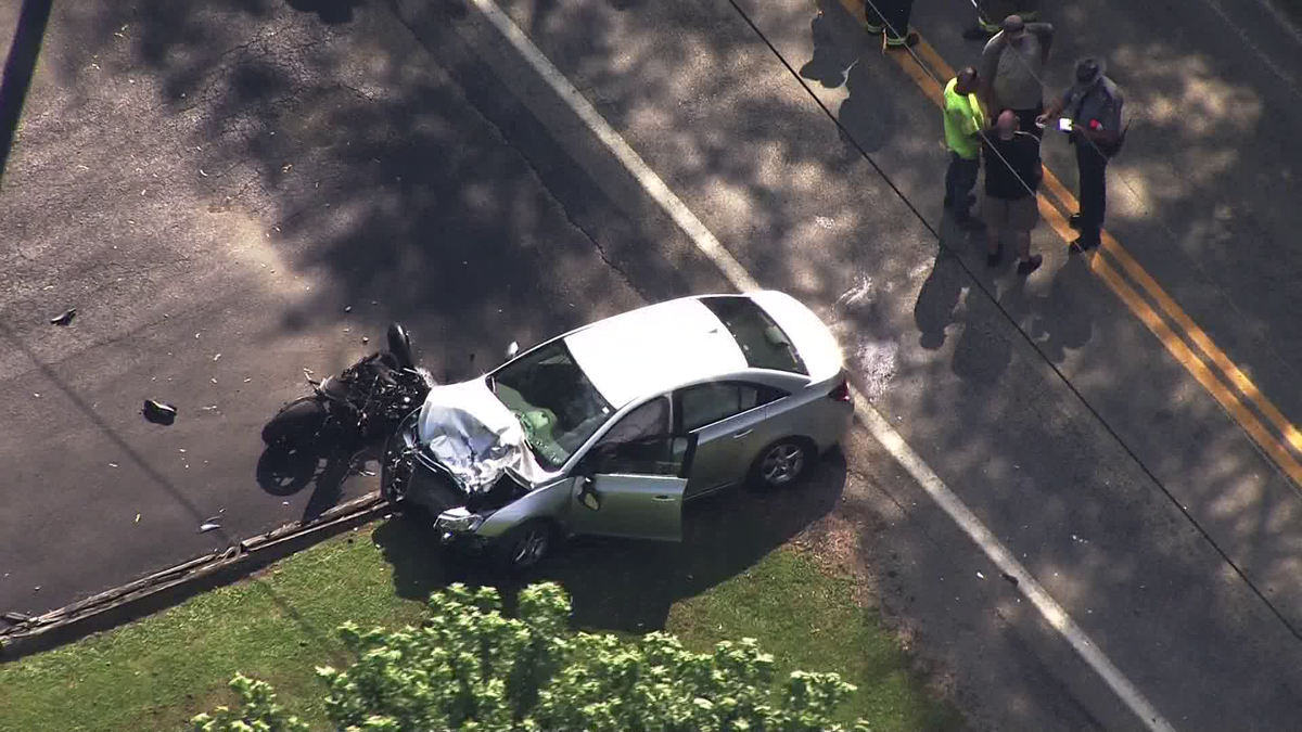 Two people flown to the hospital after motorcycle and car collide in ...