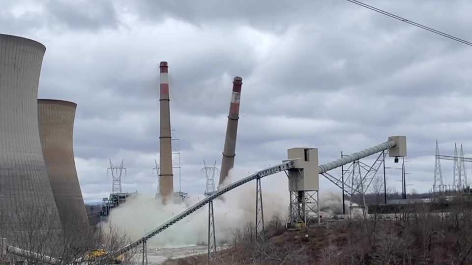 Hatfield's Ferry power plant demolition begins