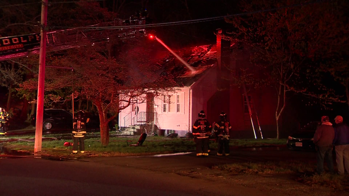 Crews battle house fire in Randolph, Massachusetts